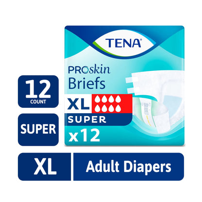 TENA ProSkin Unisex Adult Diapers, Super Absorbency, XL, 48 Count