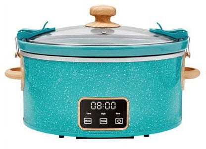 The Pioneer Woman 6-Quart Portable Linen Speckle Slow Cooker