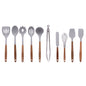 The Pioneer Woman 10-Piece Silicone Kitchen Utensil Set with Acacia Wood Handles, Red