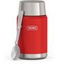 Thermos Vacuum Insulated Food Jar w/ Folding Spoon, 24oz, Matte Stainless, Well Suited to Hot or Cold Meals Away from Home, Made for Portable Food Storage