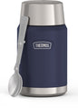 Thermos Vacuum Insulated Food Jar w/ Folding Spoon, 24oz, Matte Stainless, Well Suited to Hot or Cold Meals Away from Home, Made for Portable Food Storage