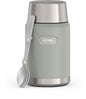 Thermos Vacuum Insulated Food Jar w/ Folding Spoon, 24oz, Matte Stainless, Well Suited to Hot or Cold Meals Away from Home, Made for Portable Food Storage