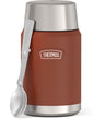 Thermos Vacuum Insulated Food Jar w/ Folding Spoon, 24oz, Matte Stainless, Well Suited to Hot or Cold Meals Away from Home, Made for Portable Food Storage