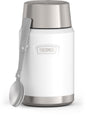 Thermos Vacuum Insulated Food Jar w/ Folding Spoon, 24oz, Matte Stainless, Well Suited to Hot or Cold Meals Away from Home, Made for Portable Food Storage