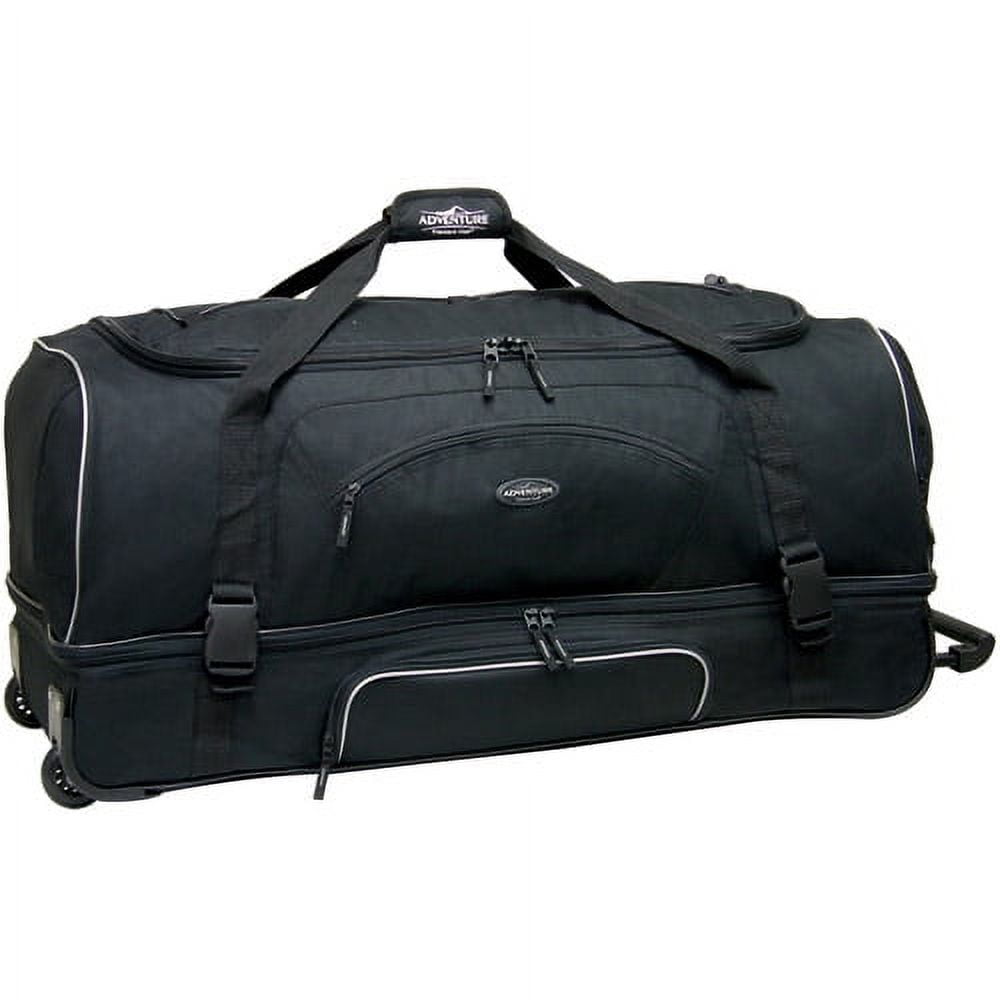 Travelers Club Large 36" Drop-Bottom Rolling Duffel with Telescopic Handle - Black