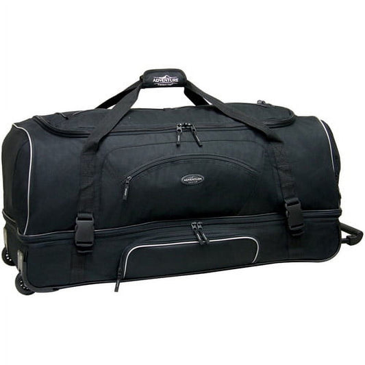 Travelers Club Large 36" Drop-Bottom Rolling Duffel with Telescopic Handle - Black