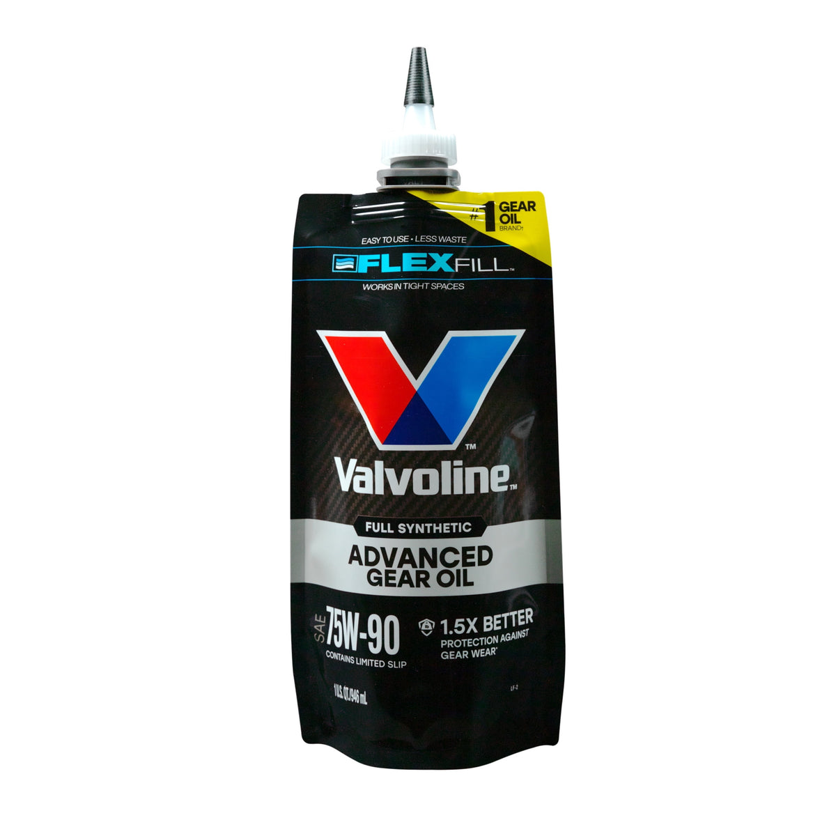 (3 pack) Valvoline FlexFill Advanced Full Synthetic 75W-90 Gear Oil 1 Quart Pouch