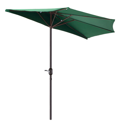 Villacera 9FT Outdoor Half Patio Umbrella - Balcony Furniture, Beige