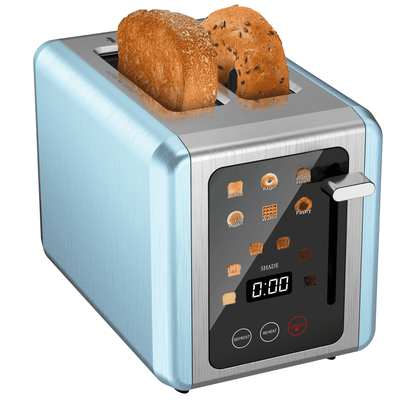 WHALLULTRA Touchscreen Toaster 2 Slice, Stainless Steel, 1.5 " Wide Slots, Bagel, Defrost, 850W