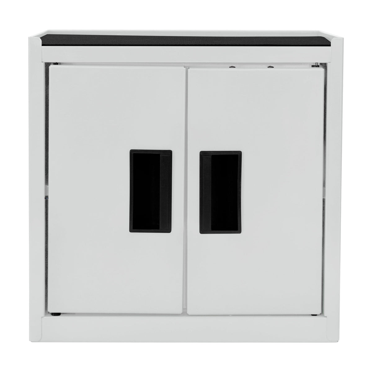 Hyper Tough Mini Tool Cabinet, 11.6 in, Steel, Black, Double Doors, Non-Slip Top Mat