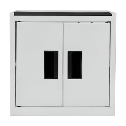 Hyper Tough Mini Tool Cabinet, 11.6 in, Steel, Black, Double Doors, Non-Slip Top Mat