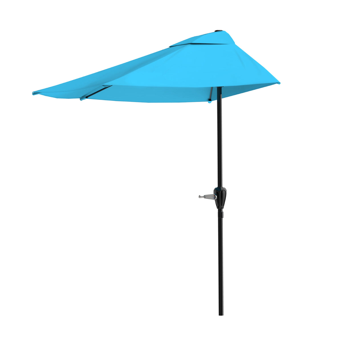 Pure Garden 9ft Half Umbrella for Balcony, Porch, or Deck, Blue