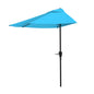 Pure Garden 9ft Half Umbrella for Balcony, Porch, or Deck, Blue