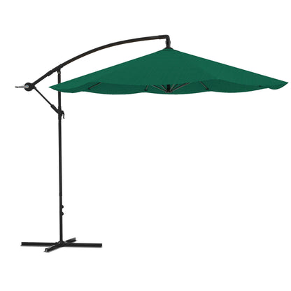 Pure Garden 10-Foot Offset Patio Umbrella with Crank and Base (Blue)