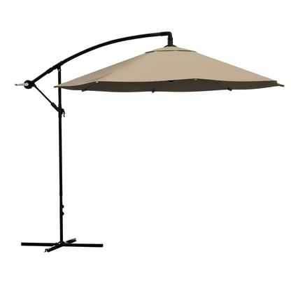 Pure Garden 10-Foot Offset Patio Umbrella with Crank and Base (Blue)