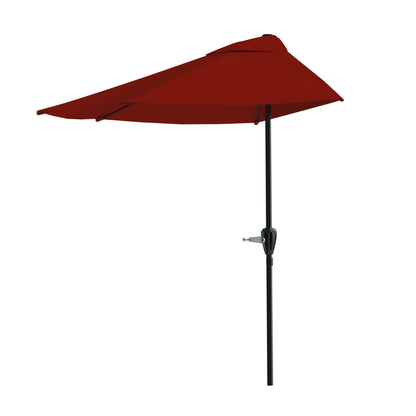 Pure Garden 9ft Half Umbrella for Balcony, Porch, or Deck, Hunter Green