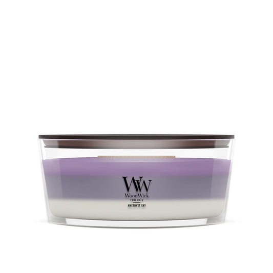 WoodWick Ellipse Trilogy Scented Candle, Amethyst Sky, 16 oz