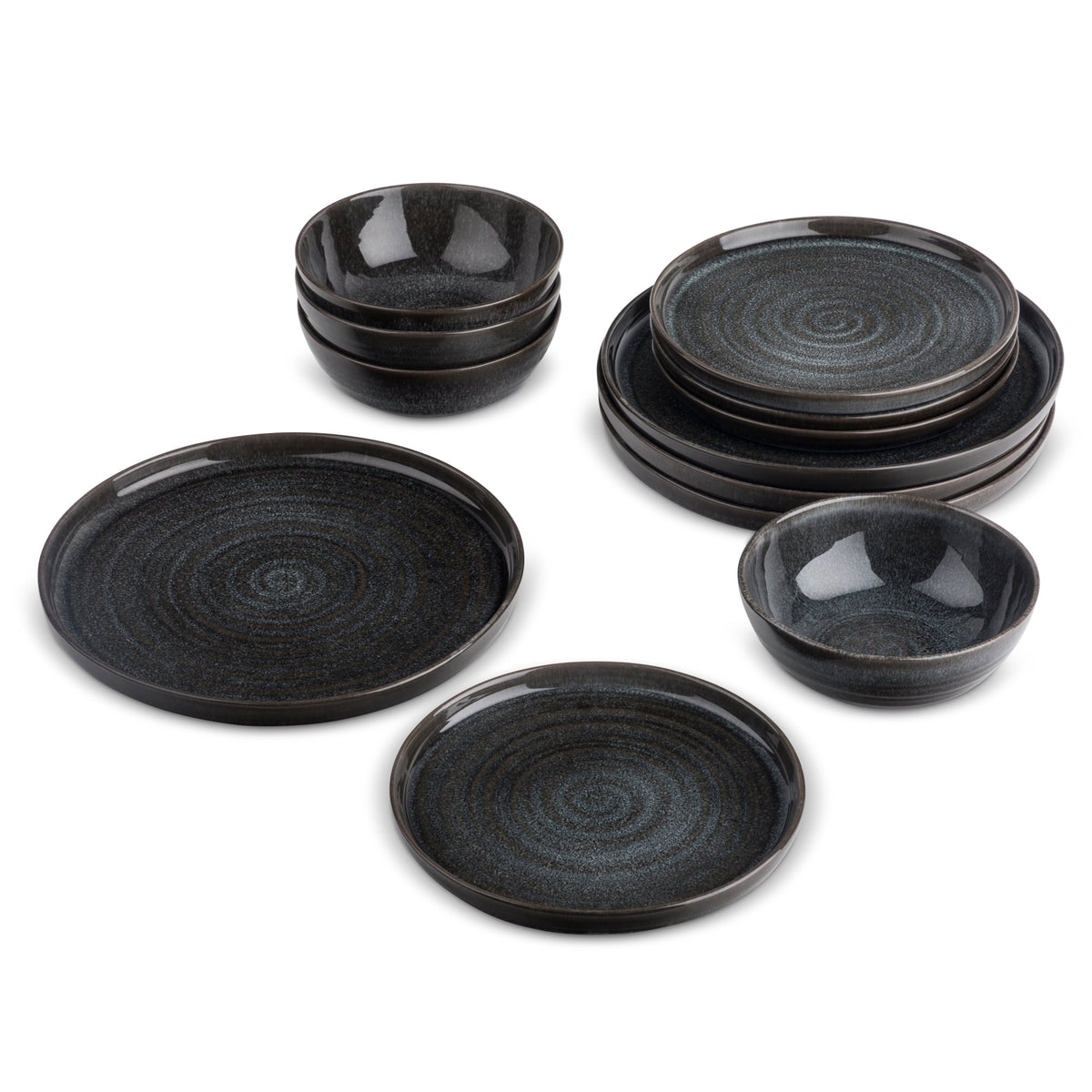 Yellowstone Kayce 12-Piece Reactive Ceramic Dinnerware Set