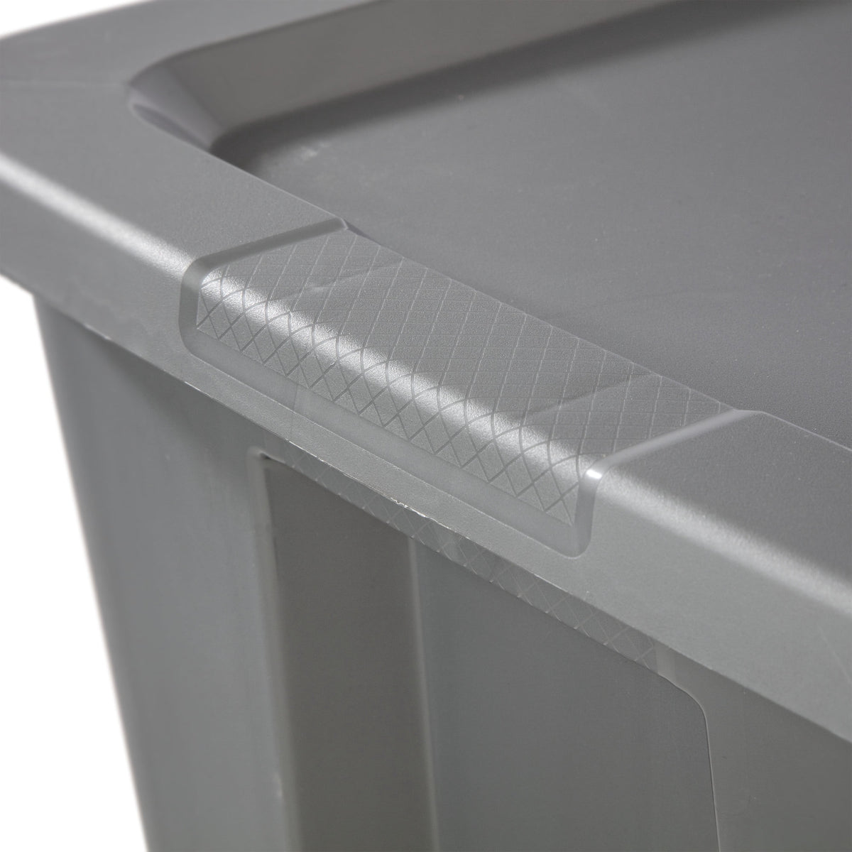 Sterilite Large Storage Bin, 18 Gallon Durable Plastic Storage Tote with Snap-On Lid, Gray, 8 pack
