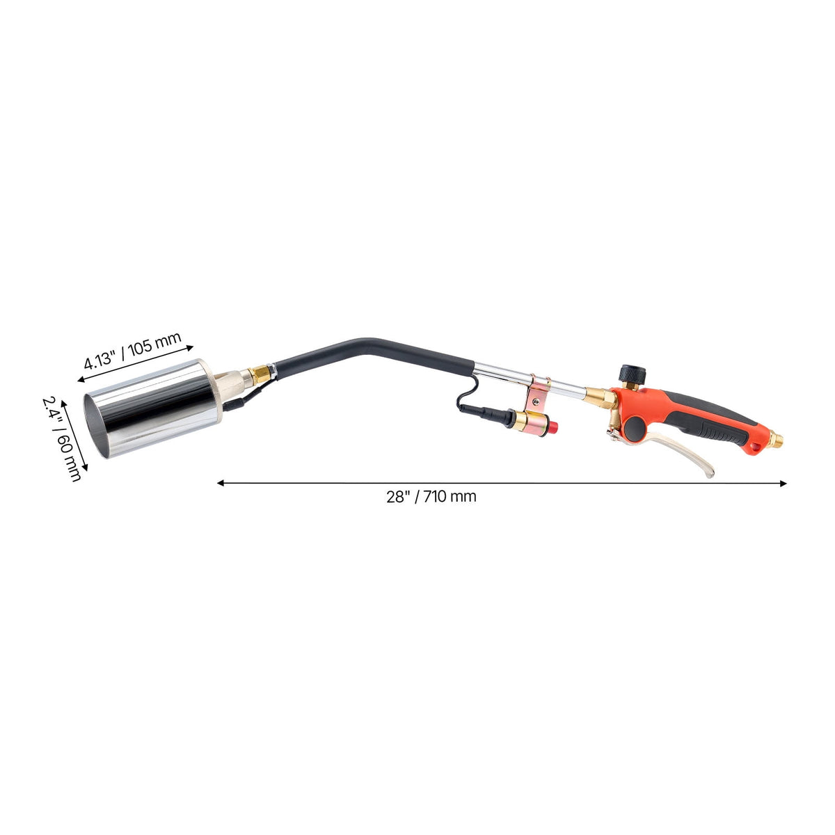 KFFKFF Propane Torch Weed Burner, 1,800,000 BTU Output with 10 ft Hose, Durable Blow Torch with Adjustable Flame and Turbo Trigger Ignition, for Garden, Ice, Snow, and Road Use