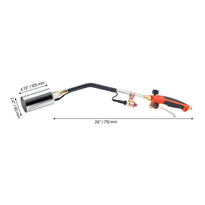 KFFKFF Propane Torch Weed Burner, 1,800,000 BTU Output with 10 ft Hose, Durable Blow Torch with Adjustable Flame and Turbo Trigger Ignition, for Garden, Ice, Snow, and Road Use