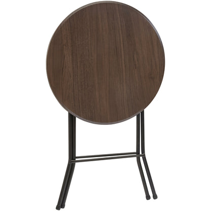 Mainstays 31 in Round High-Top Cocktail Folding Table, Walnut