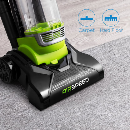 Eureka Bagless Upright Vacuum, Airspeed, Ultra Lightweight & Compact Design, with Crevice Tool, Dusting Brush and Large Dustcup, NEU100, Green & Black