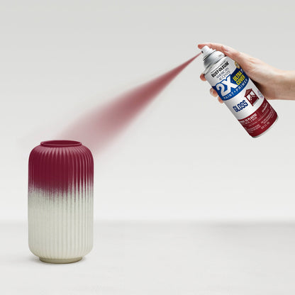 (6 pack) Cranberry, Rust-Oleum American Accents 2X Ultra Cover Gloss Spray Paint-327893, 12 oz