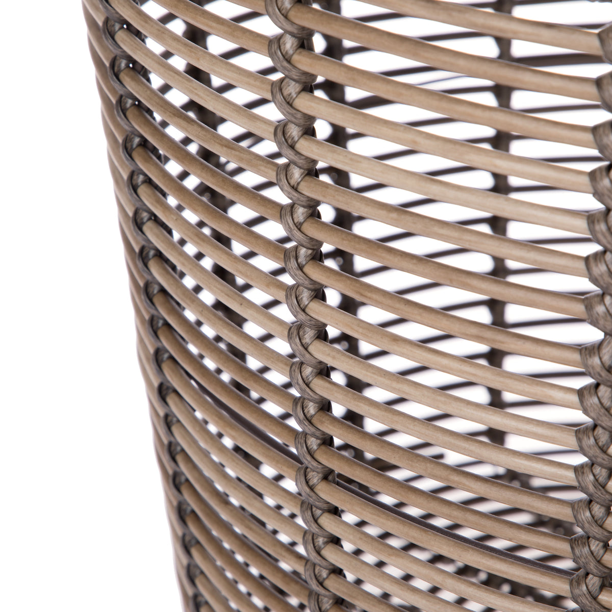 Better Homes & Gardens Round Poly Rattan Decorative Storage Basket with Handles, 18.7 in x 16.14 in