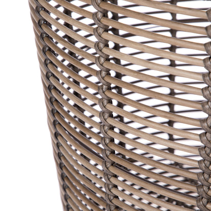 Better Homes & Gardens Round Poly Rattan Decorative Storage Basket with Handles, 18.7 in x 16.14 in