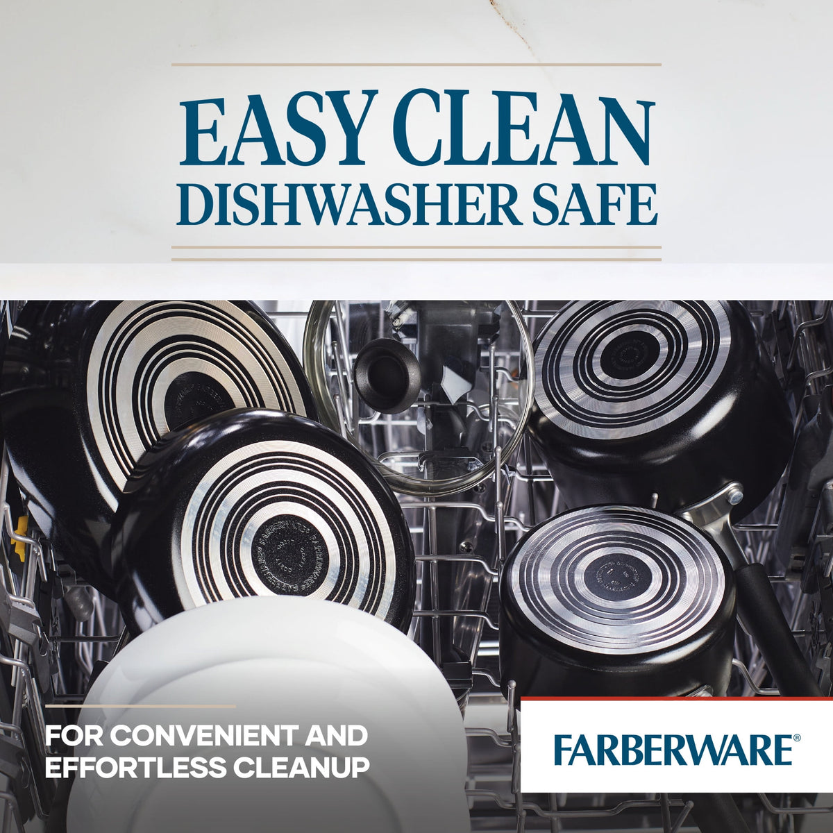 Farberware Easy Clean 14 in Covered Family Pan, DiamondMax Nonstick, Dishwasher Safe, Black
