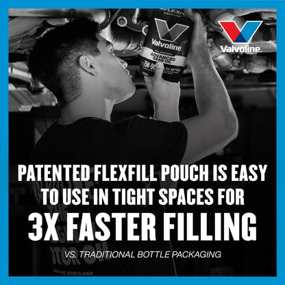 (3 pack) Valvoline FlexFill Advanced Full Synthetic 75W-90 Gear Oil 1 Quart Pouch