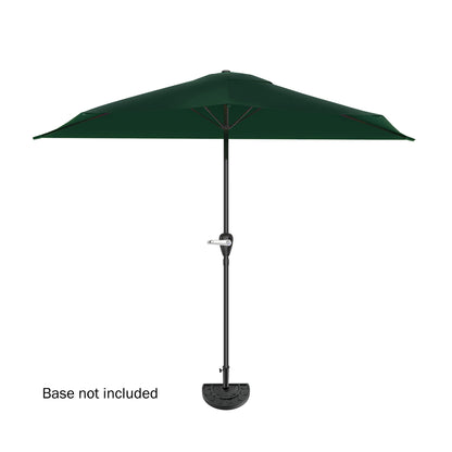 Pure Garden 9ft Half Umbrella for Balcony, Porch, or Deck, Hunter Green