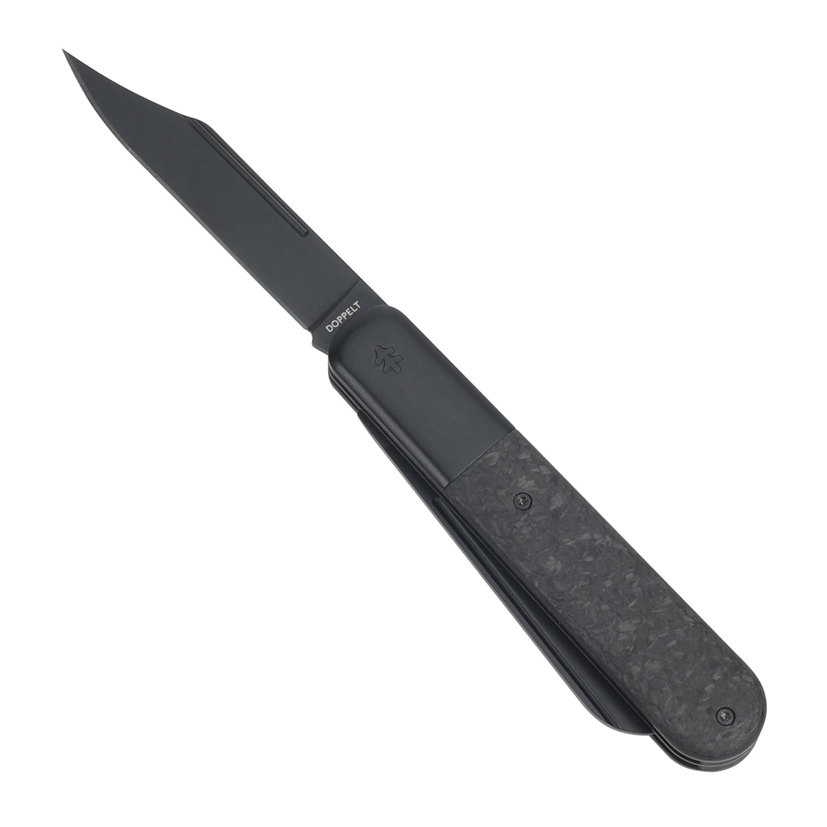 Swiss Tech Barlow Double Bladed Pocket Knife, Trapper, AUS-8, Carbon Fiber Handle, Slip Joint