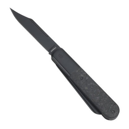 Swiss Tech Barlow Double Bladed Pocket Knife, Trapper, AUS-8, Carbon Fiber Handle, Slip Joint