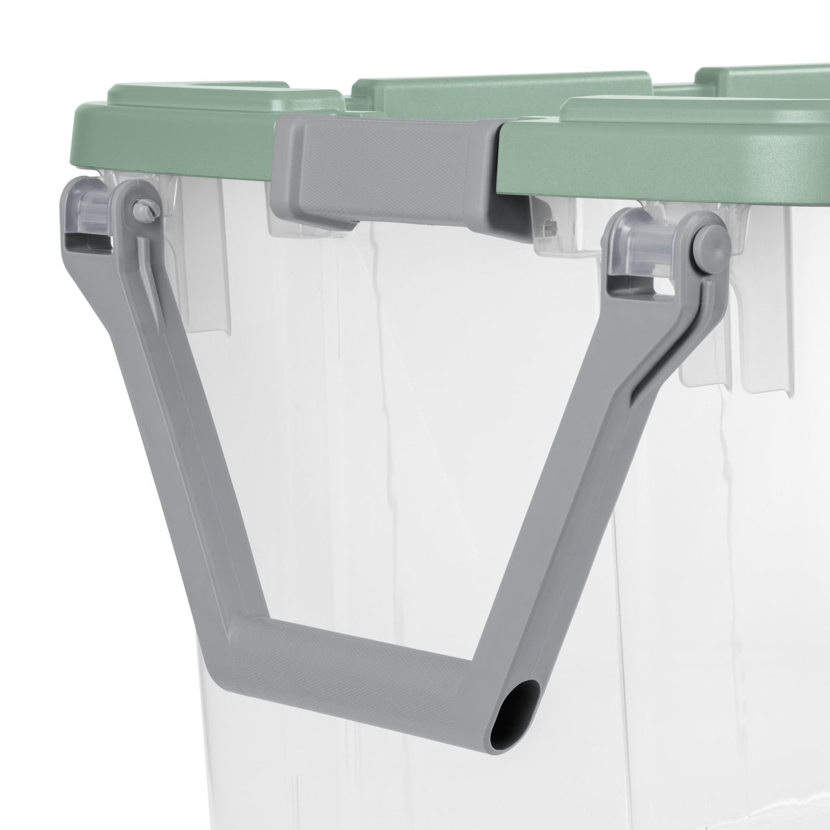 Sterilite Extra-Large Wheeled Rugged Storage Bin, 160 Quart Durable Clear Storage Container with Latching Lid and Pull Handle, Green, 2 Pack