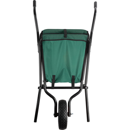 Pure Garden Folding Wheelbarrow with 80lb Capacity and Storage Pouches
