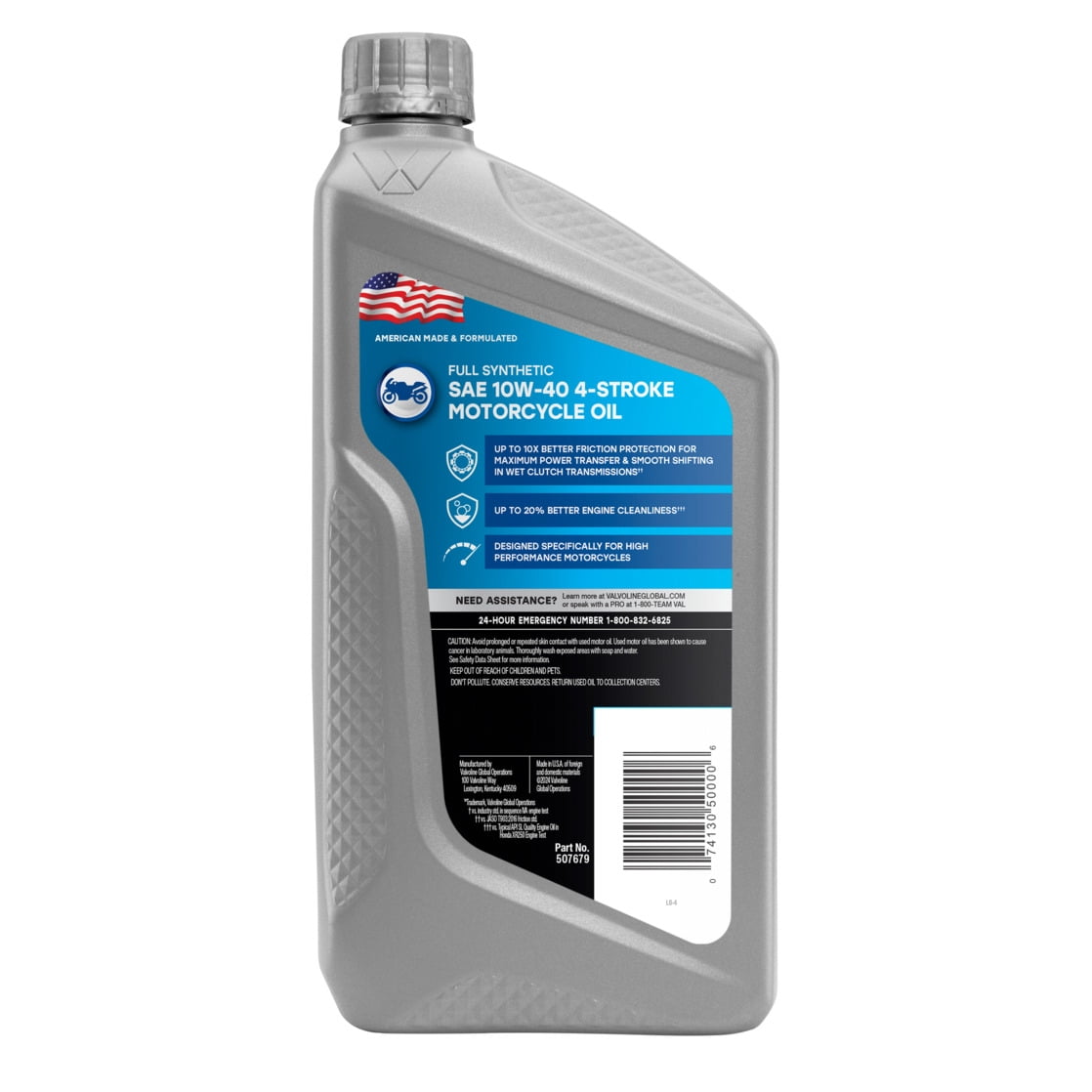 (4 pack) Valvoline 4-Stroke Motorcycle Full Synthetic 10W-40 Motor Oil 1 QT