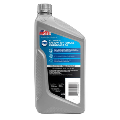 (4 pack) Valvoline 4-Stroke Motorcycle Full Synthetic 10W-40 Motor Oil 1 QT