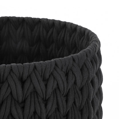 Better Homes & Gardens Closed-Weave Polyester Black Decorative Storage Basket