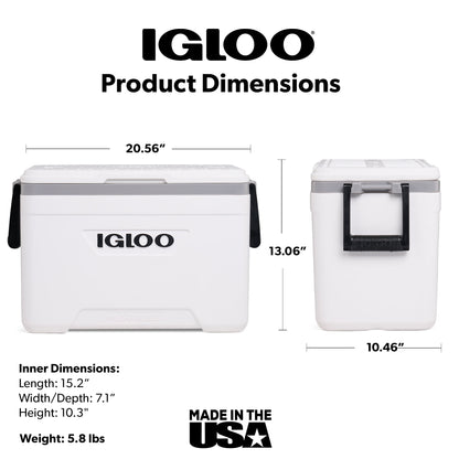 Igloo 25 QT Marine Hard Sided Cooler, White