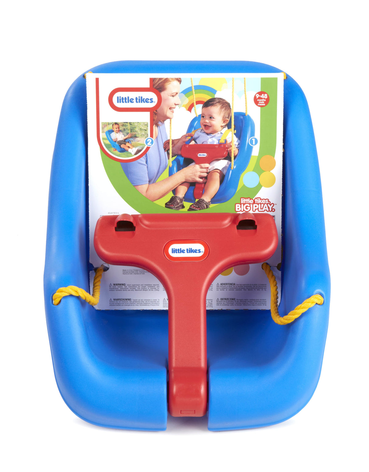 Little Tikes 2-in-1 Snug and Secure Swing, High Back Swing, Blue
