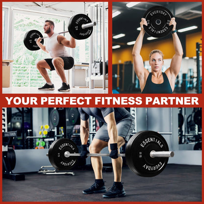 FlexWave Bumper Weight Plates, 25 lb Pair, Black, 2-Inch Hole