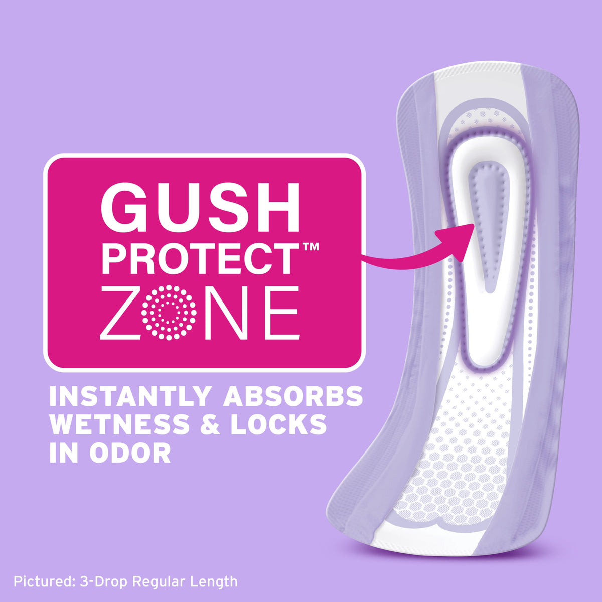 Poise Ultra Thin Incontinence Pads, 4 Drop Moderate Absorbency, Regular Length, 144 Count