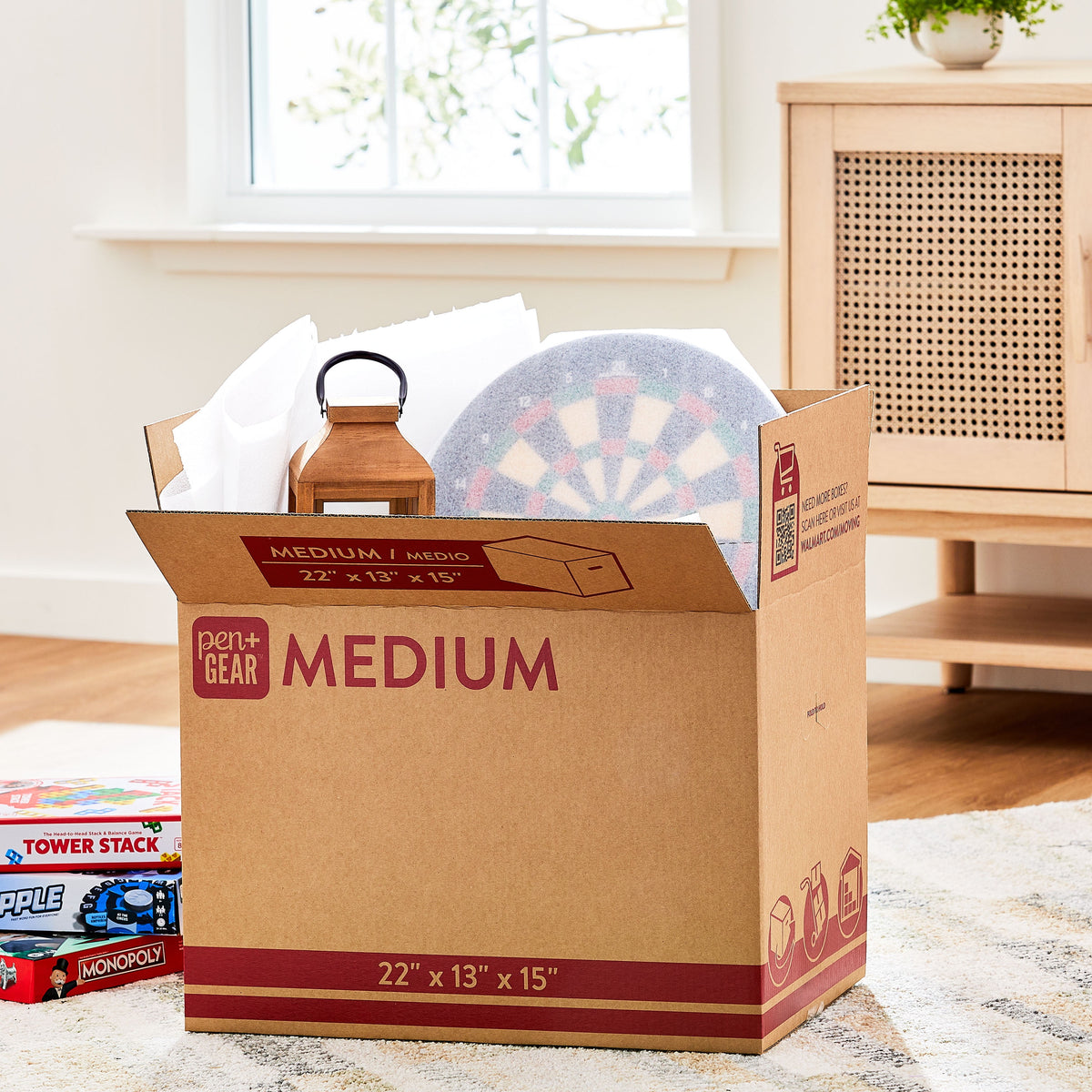 (25 pack) Pen+Gear Medium Moving Box, 22 in. L x 13 in. W x 15 in. H, Kraft