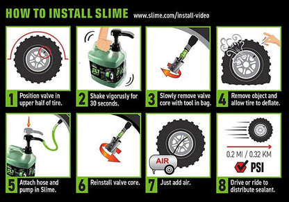 Slime 2-in-1 Tire and Tube Sealant, 1 Gallon - 10195