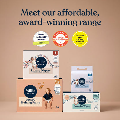(2 pack) Millie Moon Luxury Diapers, Size 3, 80 Count (Select for More Options)