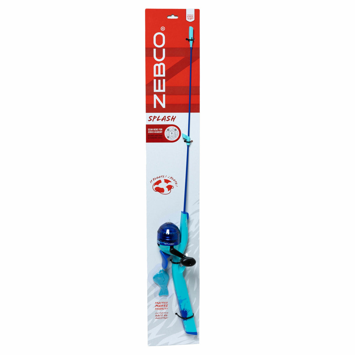 (3 pack) Zebco Kids Splash Floating Spincast Reel and Fishing Rod Combo, 29-Inch 1-Piece Fishing Pole, Size 20 Reel, Right-Hand Retrieve, Blue