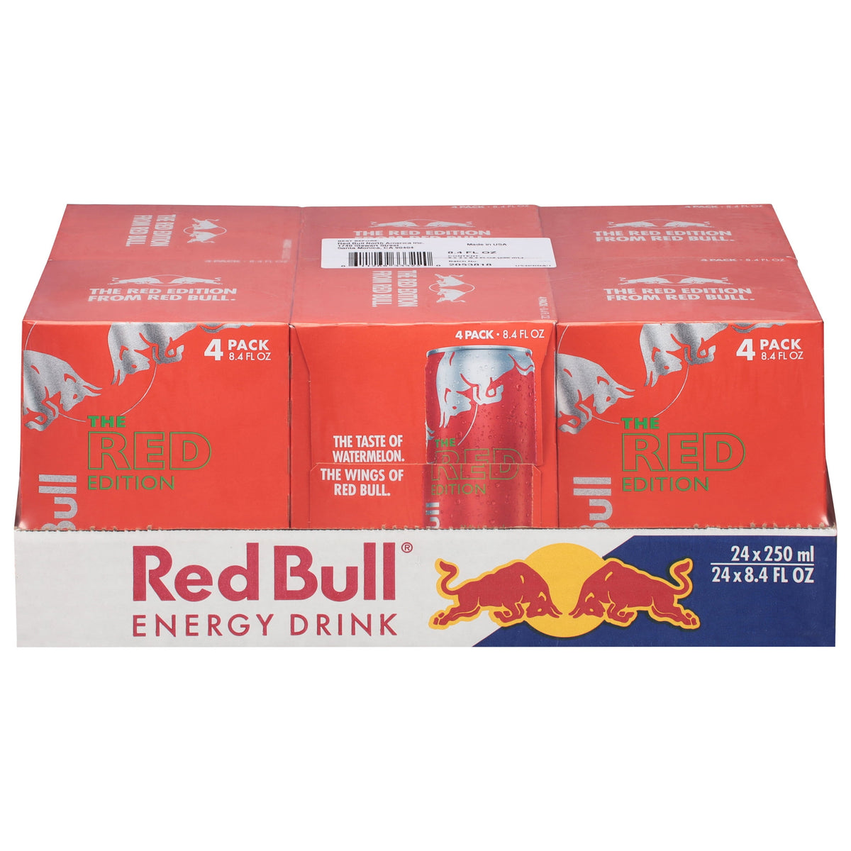 Red Bull Red Edition Watermelon Energy Drink, 8.4 fl. oz., 6 Packs of 4 Cans