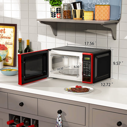Mainstays Countertop Microwave Oven, 0.7 cu ft, 700 W, Red